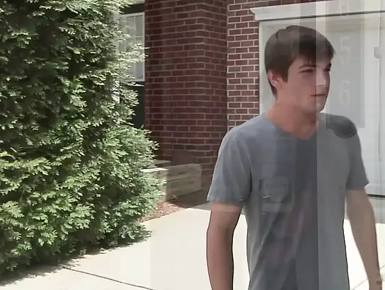 Johnny Swift entices Dustin Tyler outside his Building & fucks him wet