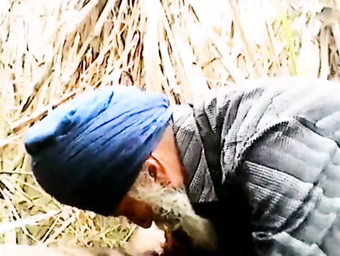 Older Indian Grandfather with facial hair takes on a thick cumbot no condom & gets a mouthhole of spunk