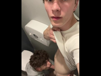 Zayne Bright gives a super hot library bathroom to a twinkling boy
