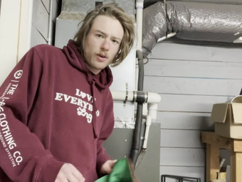 Yoursexyboi9 gets a rough shake-up from a big dick when caught in the act