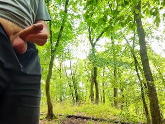 IamHornyBobo swallows a huge load of cum in public woods - risky, uncut, and wild!