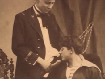 Hairy vintage dude with a retro twist enjoys a steamy lesbian session