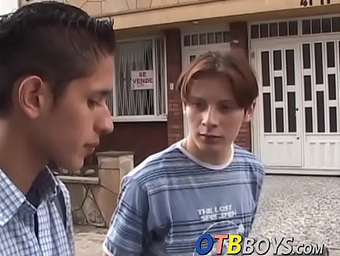 Latino hunk dangles his buddy's ass and makes him jizz with his tight ass