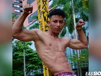 Marcus Dark's torn six pack and cool face make him the brilliant fledgling for super-hot Latino man posing