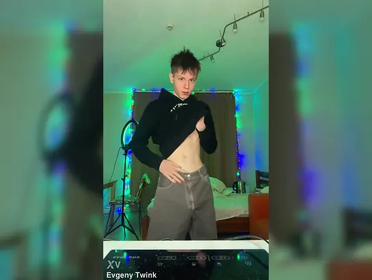 Evgeny Twink gets off on a slim body and big cock - homemade teen video