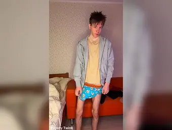 Watch Evgeny Twink take on a massive dick & gulp down a juicy fountain for hours!