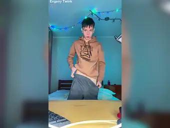 Evgeny Twink gets down & dirty with her roomie's big cock on the couch