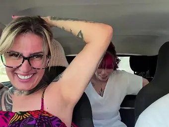 Casal Dna & Sexy Saturn get picked up at the bus stop & fucked hard until they cum