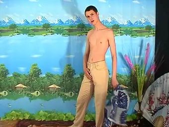 Naughty lad uncovers fur covered rod