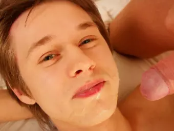 Johnny Nightwill & Danny Roulier without a condom to a scorching youngster jizm facial cumshot!